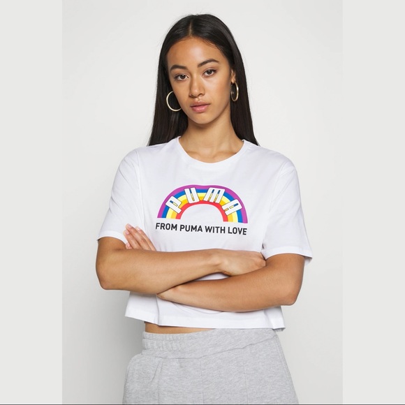 PUMA Pride Graphic Tee From Puma With Love Shirt - Picture 1 of 16